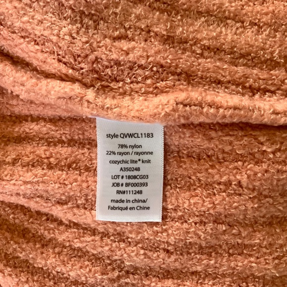 Barefoot Dreams CozyChic Lite Ribbed Shrug Cardi Coral SZ L/XL - Picture 10 of 15